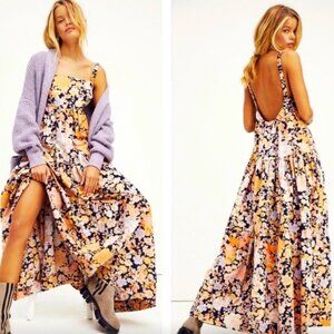 Free People Park Slope Floral Cotton Maxi Dress. OVERSIZED** US M